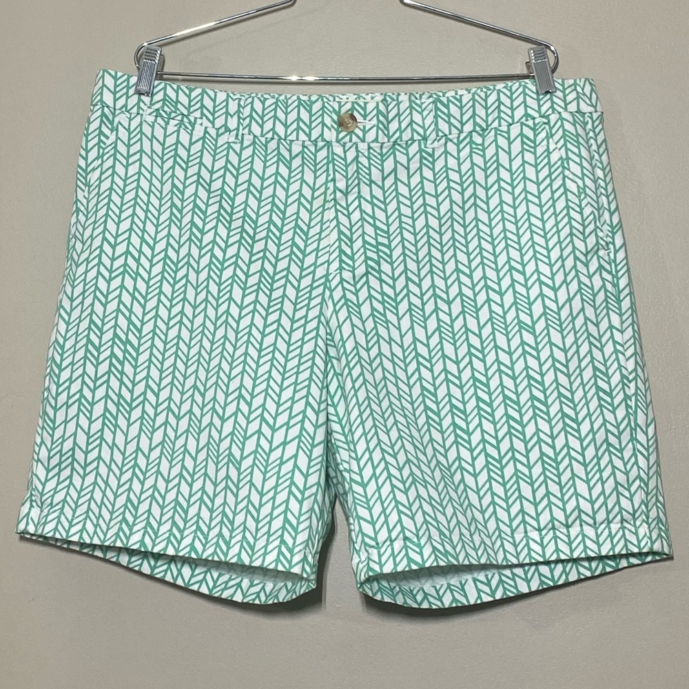 Khakis By Gap | The Boyfriend Short White Mint Green Chevron Arrow Stretch Sz 16